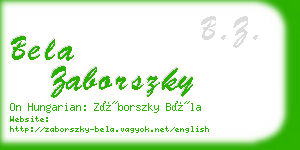 bela zaborszky business card